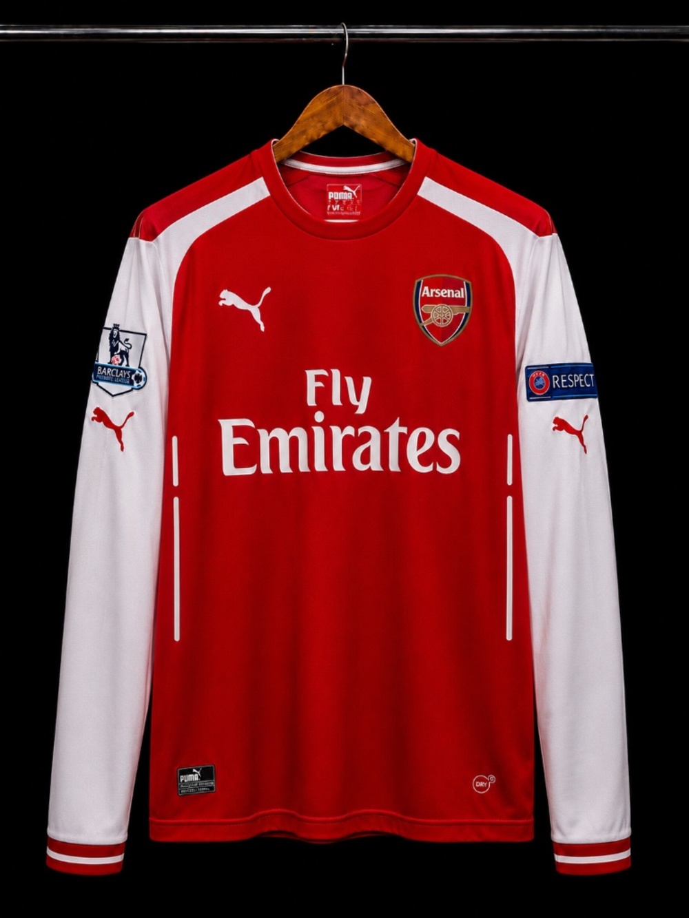 Arsenal 2014/15 Home Long Sleeve Shirt – Puma – Medium – EPL & UEFA Respect